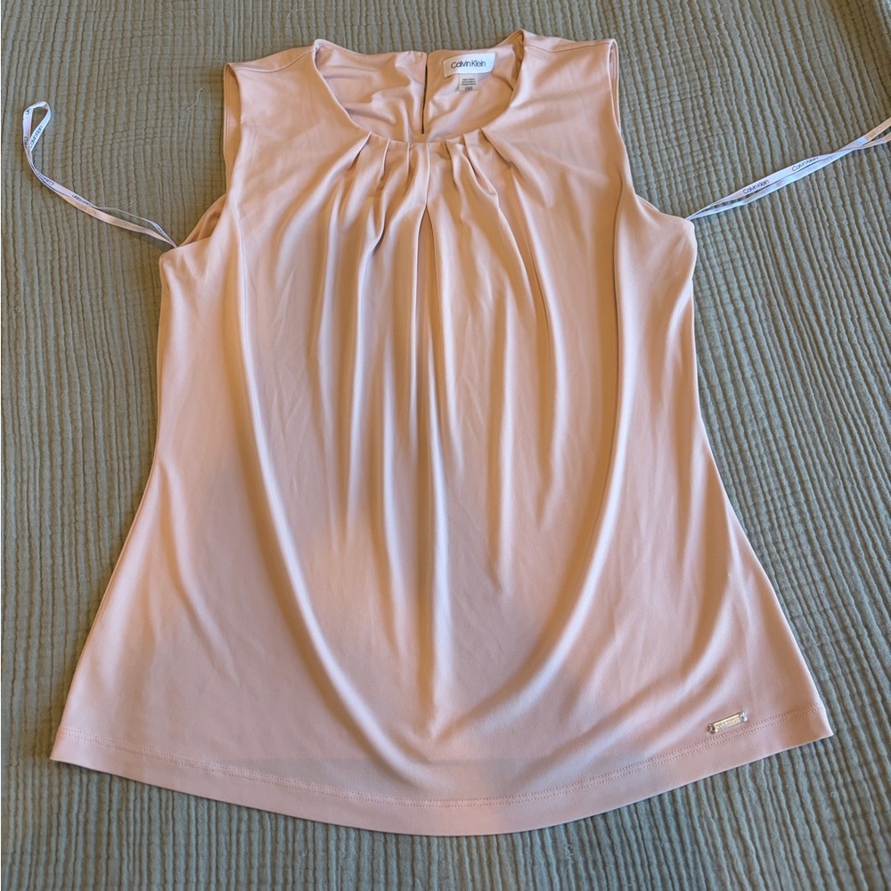 Calvin Klein Women's Blush Sleeveless Blouse